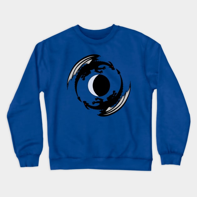 Moon Dragons Crewneck Sweatshirt by AzureLionProductions